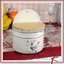 ceramic food storage containers with chicken design